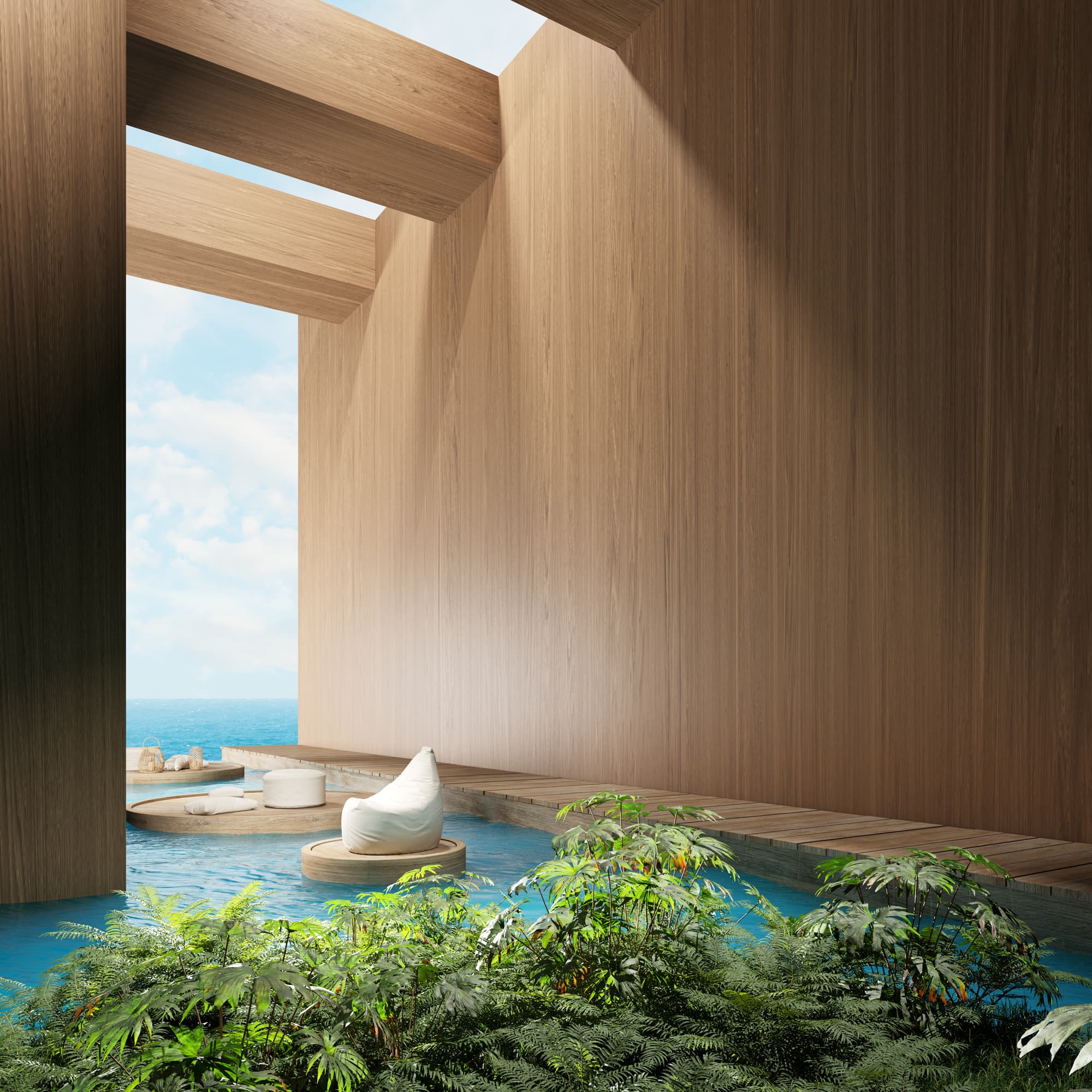 REAL WOOD VENEER FANTASY WALL