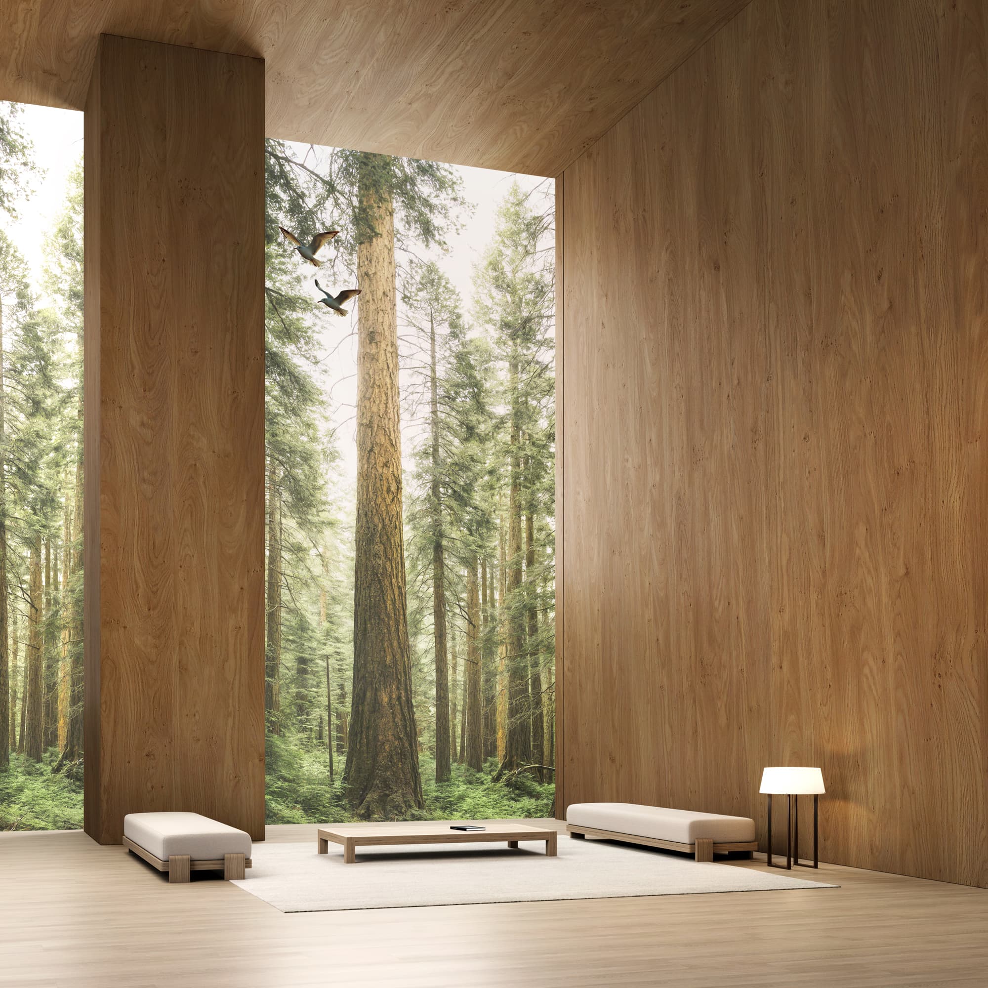 REAL WOOD VENEER TREE ROOM